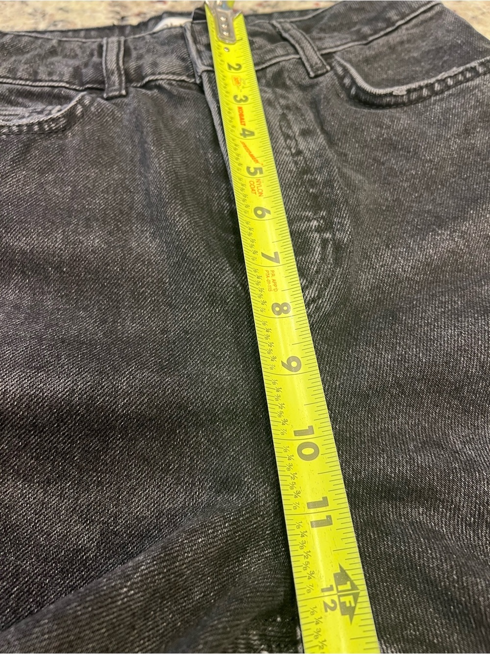 ZARA Black Distressed High Rise Straight Denim Jeans Frayed Hem Pockets - Picture 8 of 13